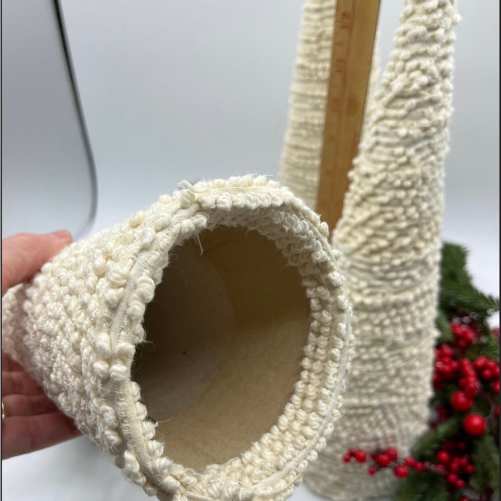 3 large hobnail vintage chenille primitive farmhouse Christmas trees handmade - Picture 6 of 10